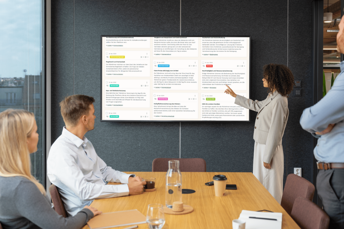 Idea Lab – Erste Reaktionen auf Produkt- oder Service-Ideen.